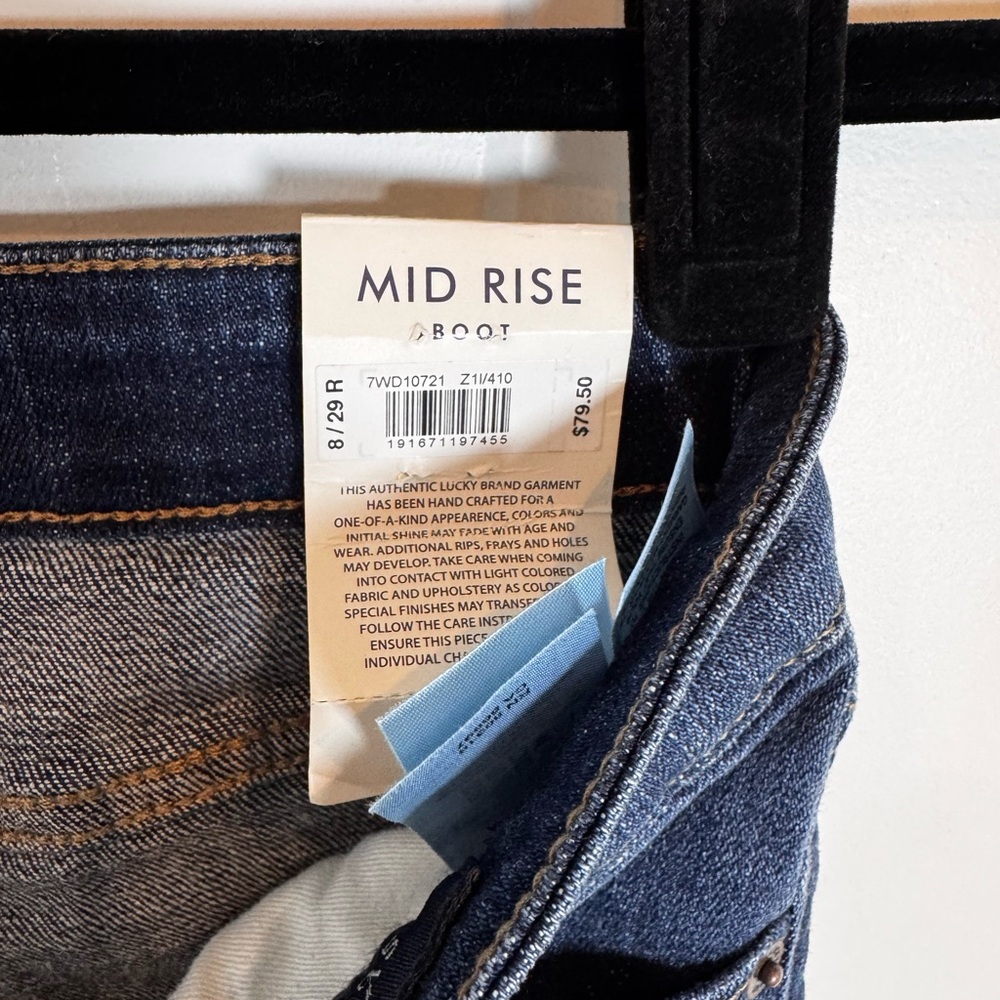 Lucky Brand Sweet Boot Jeans Womens 8 29 Mid Rise Bootcut Dark Wash Stretch NWT - Picture 6 of 9